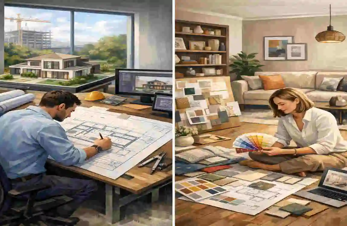 What the difference between architect and interior design