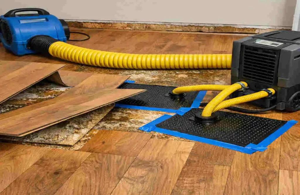 how to dry water under laminate flooring