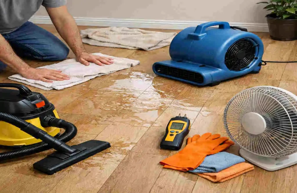 how to dry laminate flooring
