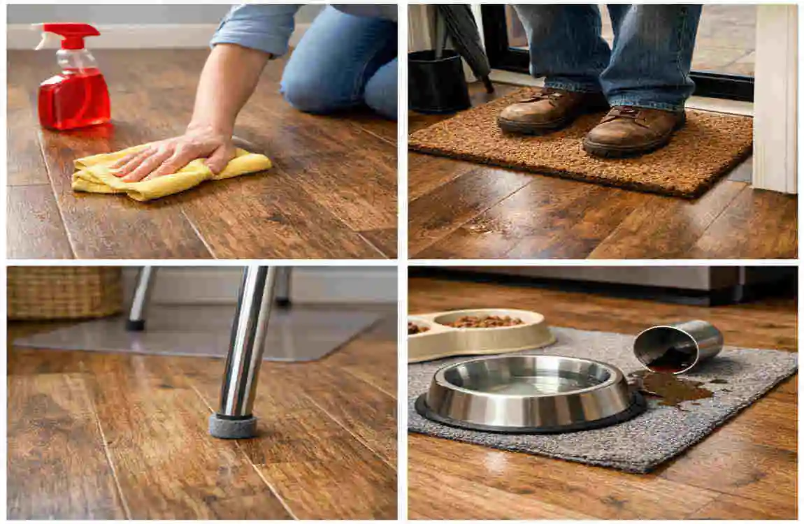 how to dry water under laminate flooring