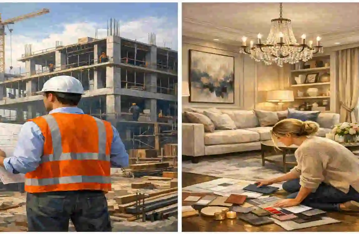 What the difference between architect and interior design