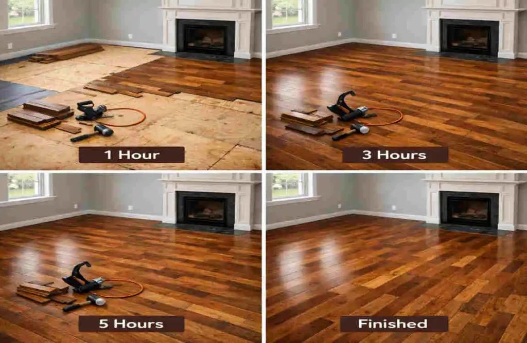 how long does it take to install hardwood floors room by room