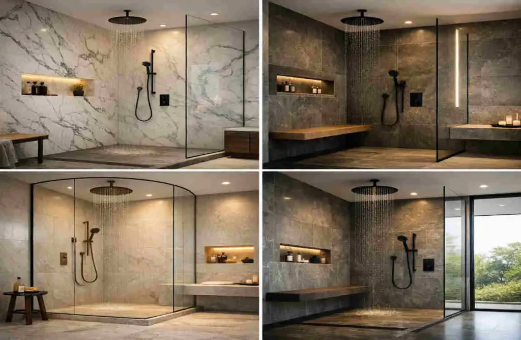 modern bathroom design for home with shower