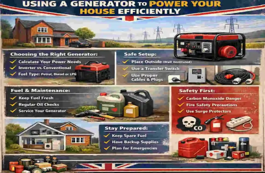 how to use a generator to power your house uk