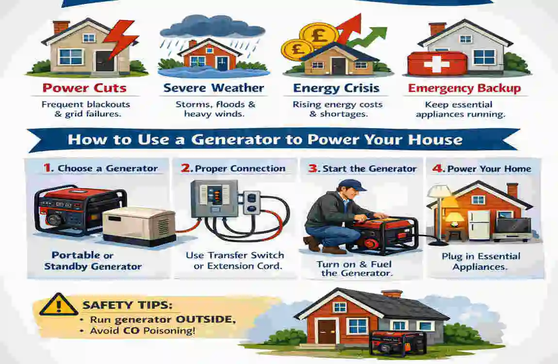 how to use a generator to power your house uk