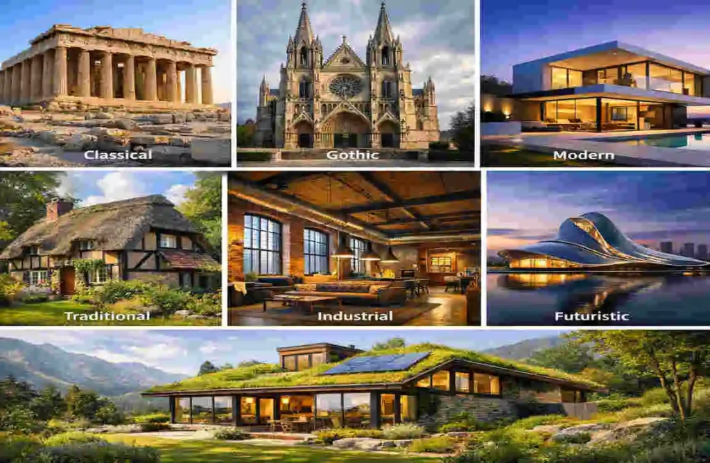 what are the 7 different types of architecture