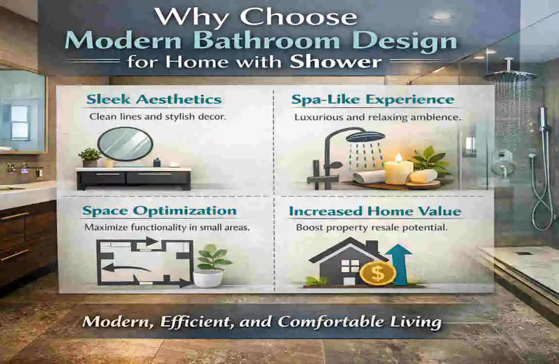 Modern House Bathroom Design with Shower