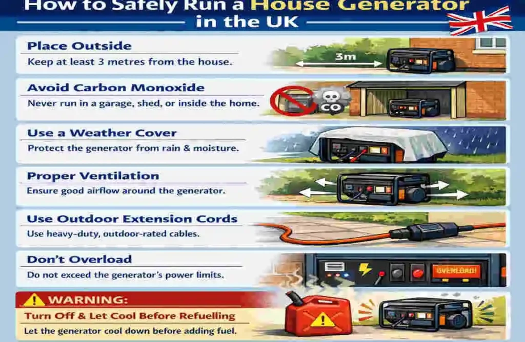 how to use a generator to power your house uk