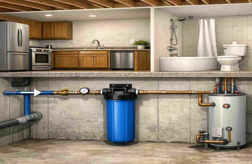 where should a whole house water filter be installed
