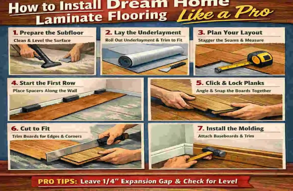 how to install dream home laminate flooring