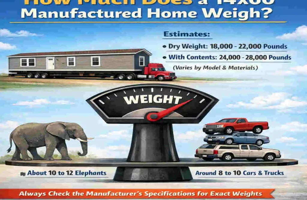 how much does a 14x60 mobile home weigh