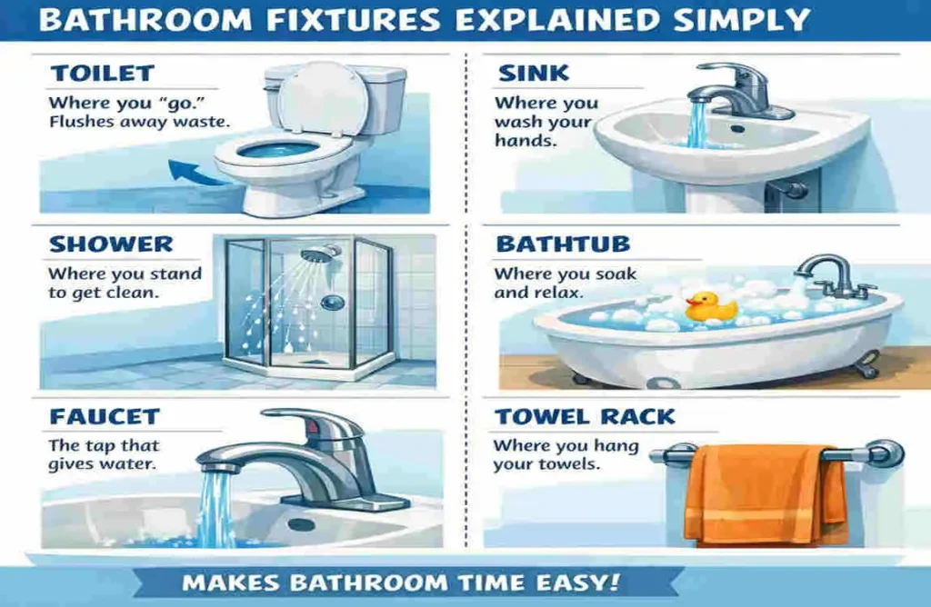 What fixtures are needed for a bathroom?