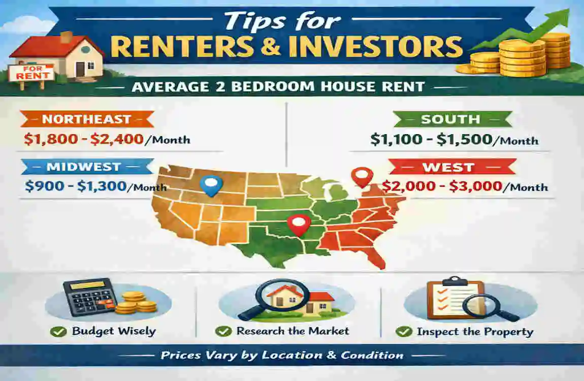 average 2 bedroom house rent