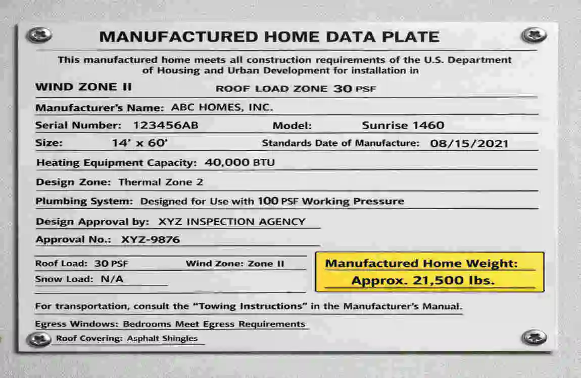 how much does a 14x60 mobile home weigh