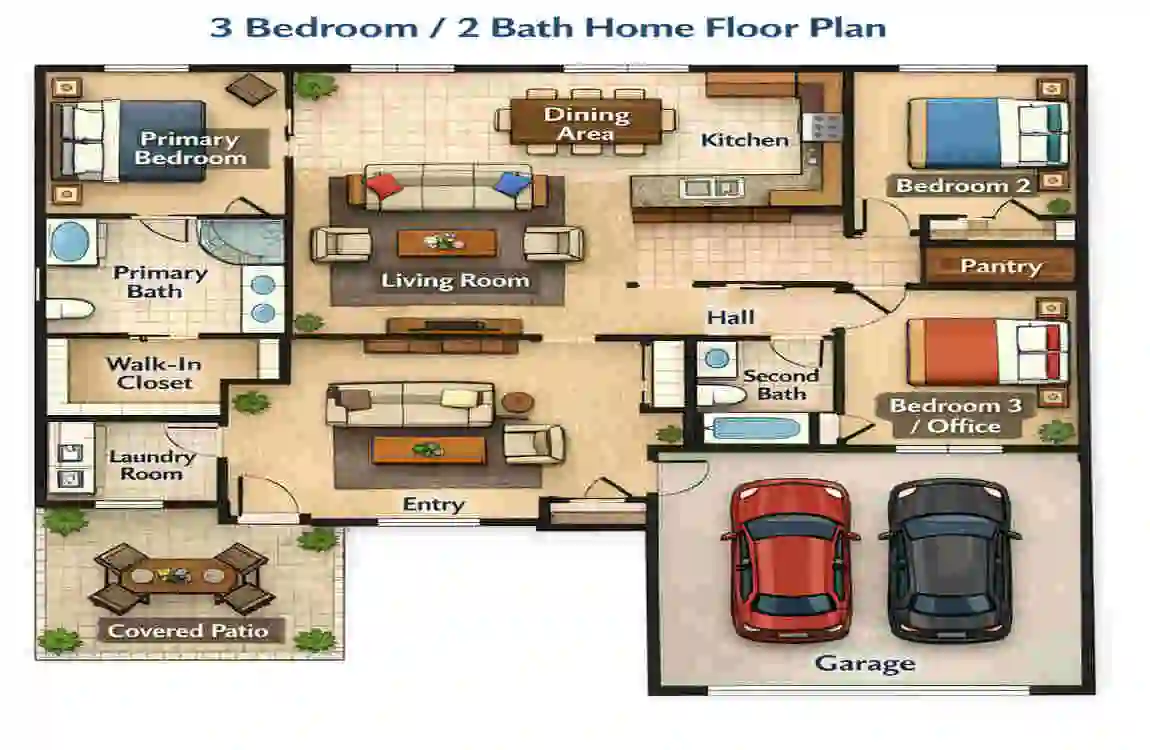 3 bedroom 2 bath home