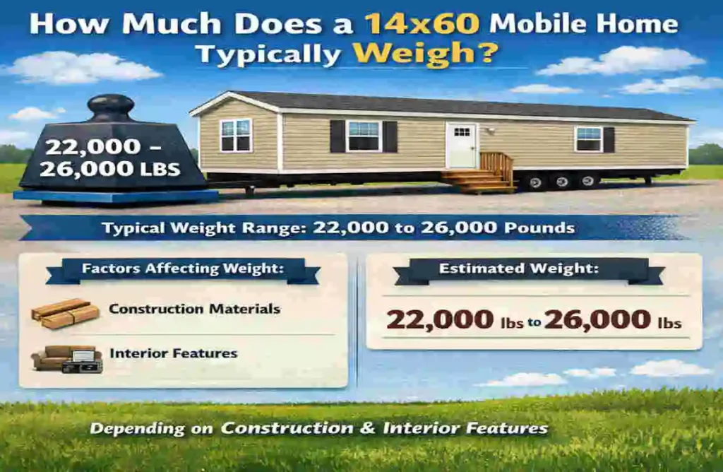 how much does a 14x60 mobile home weigh