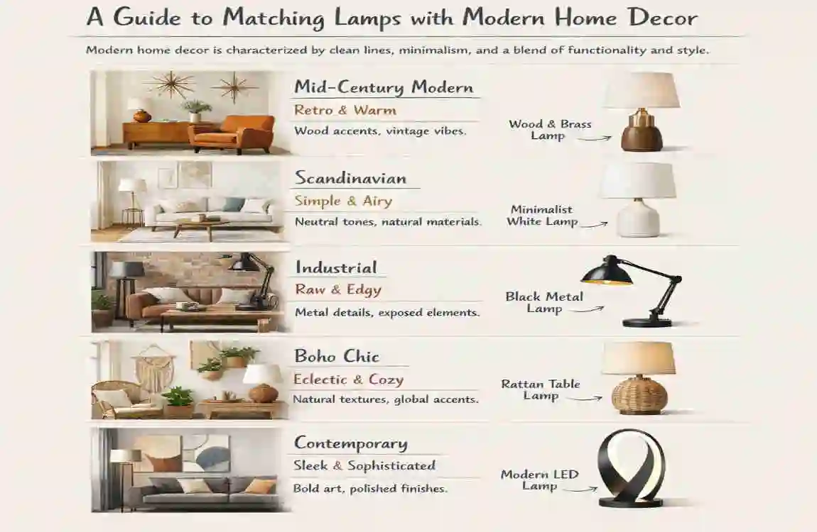 matching lamps with modern home decor styles guide