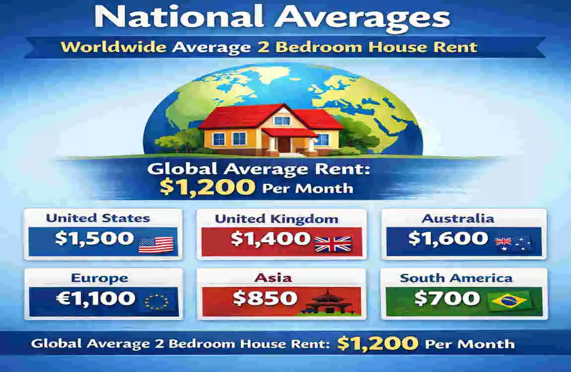 average 2 bedroom house rent