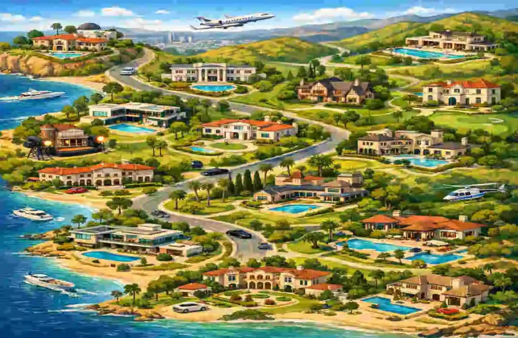 map of celebrity homes