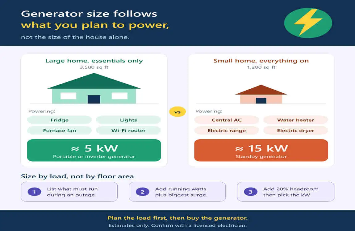 what size generator do i need for a house